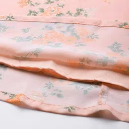 ZHOF Floral Print Puff Sleeve Crepe A-Line Midi Dress image 3