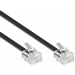 generic Genric RJ11 Connector Cable 2 m Both Side Plug for Modem, Landline Phone, AFTLC2MX25 (Pack of 25 Pcs) image 2