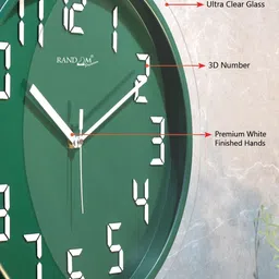 RANDOM Unisex Embossed Digital Number Printed Contemporary Wall Clock image 4