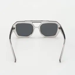 PELLE LUXUR Unisex Grey Rectangle Sunglasses with UV Protected Lens image 5