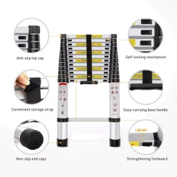 Bigapple Aluminum Ladder with Adjustable Height upto 500 cm in 13 Steps BA-5m(telescopic)-picture-48