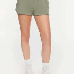 Forever 21 Green Cotton Mid Rise Shorts-picture-21