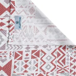 KLOTTHE Red Geometric 400 TC Single Bedsheet Set image 5