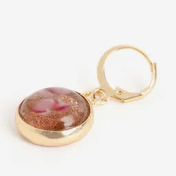 DressBerry Gold-Plated Beads Studed Circular Drop Earrings image 2