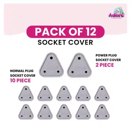 Adore Baby Safety Child Proofing Electrical Socket Cover Set- Pack of 12- Grey image 2