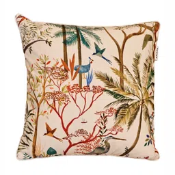 Ariana Beige & Green Floral Printed Square Cushion Cover image 4
