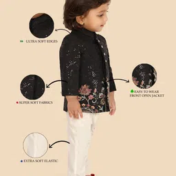 Ethniks Neu-Ron Boys Embroidered Mandarin Collar Kurta with Pyjama image 4