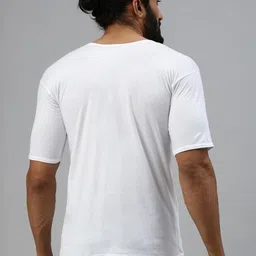 AMUL COMFY Men's Pure Cotton White with Sleeve Vest Pack of 4 image 5