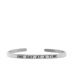 JOKER & WITCH Silver-Toned One Day at a Time Cuff Bracelet image 1