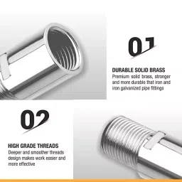 CLINTON 1.5 inch Extension Nipple Brass For Pipe Fittings (Pack of 4) image 2