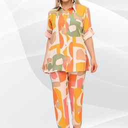 BAESD Abstract Printed Shirt With Trouser-picture-34