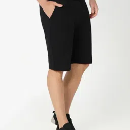 R&B Black Cotton Regular Fit Shorts image 4