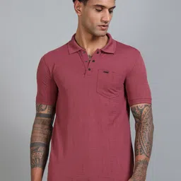 BLUE ARC Men Self Design Polo Collar Cotton T-shirt-picture-13