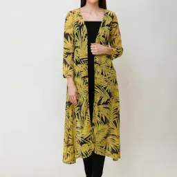 Scorpius Yellow & Black Printed Long Shrug-picture-36