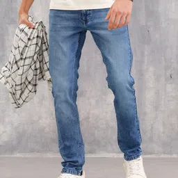 WROGN Men Slim Fit Mid-Rise Light Fade Jeans-picture-32