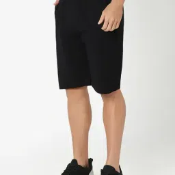R&B Black Cotton Regular Fit Shorts image 3