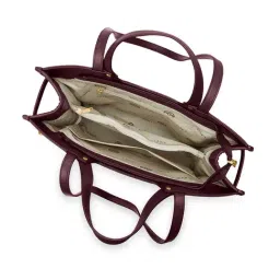 LAVIE Signature Wine CANVA Textured Large Leather Tote image 5