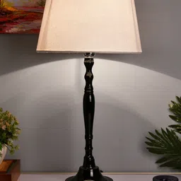 Homesake Black & White Solid Imperial Handcrafted Table Lamp with Shade-image-41