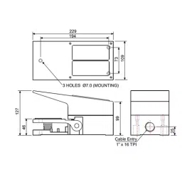 JAIBALAJI Heavy Duty Foot Switch with Guard 1NO+1NC Contact 600 V AC Insulation Voltage 15 Amp Thermal Current, JBMSHG-45 image 2