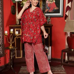 BANDIA Printed Pure Cotton Tunic & Trousers Co-ords image 2