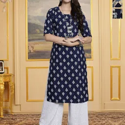 HERE&NOW Women Pack Of 3 Ethnic Motifs Printed Kurtas image 1