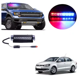 Cartronics 8 LED  Red Blue  Police Flasher Light for Volkswagen Vento-picture-44