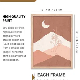walllane Boho Wall Art With Frame Home Decor Wall Painting For Living Room Office Bedroom image 5