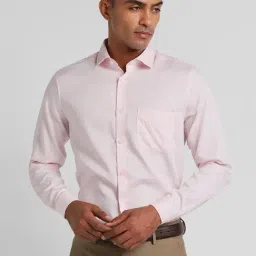 Peter England Elite Pink Cotton Regular Fit Shirt-picture-33