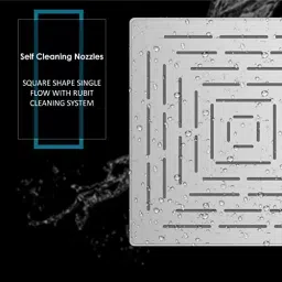 RN Bentley 300x300 mm Square Stainless Steel Silver Wall Mount Overhead Shower Without Arm, RN62010300 image 4