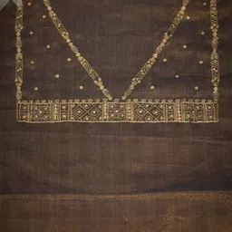 Taneira Geometric Embroidered Thread Work Unstitched Dress Material image 2