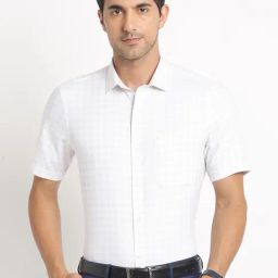 Turtle White Cotton Regular Fit Checks Shirt-picture-23
