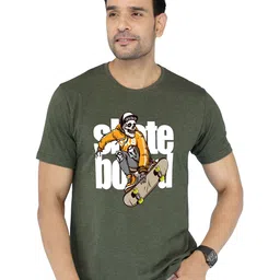 NOBLE HUSTLE Graphic Printed Round Neck Cotton T-shirt image 5