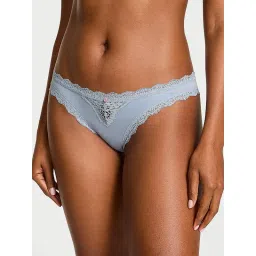 victoria's secret intimates Victoria's Secret Dream Angels Lace-Trim Bikini Panty Blue image 1