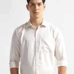 Arrow Men Checked Spread Collar Pure Cotton Liberty Auto Press Formal Shirt-picture-12