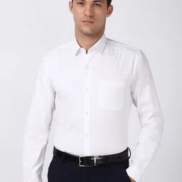 Peter England Men Spread Collar Floral Printed Cotton Slim Fit Formal Shirt-picture-37