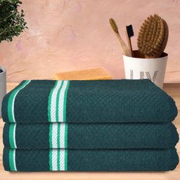 Athom Living Popcorn Textured Solid Bath Towels L 137 x B 67 cm Pack Of 3 - Green-picture-24