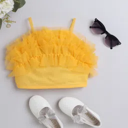 Taffykids Sleeveless Ruffles Detailed Crop Top - Yellow-picture-18