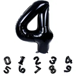 Décor Mantra 32 Inch Number Foil Balloon 4 For birthday Decorations Items-Black Color-Pack of 1-image-64
