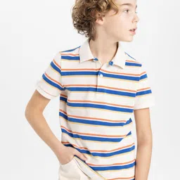 DeFacto Boys Striped Polo Collar Cotton T-shirt-picture-40