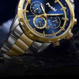 Poshi Men Dial & Stainless Steel Straps Analogue Watch POSW41-679479136929-SILVER BLUE-image-36