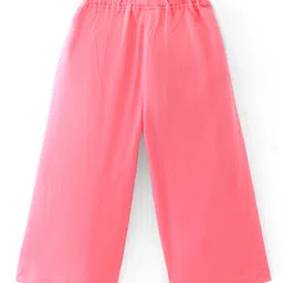 Babyhug Cotton Full Length Palazzo Solid  - Pink image 2