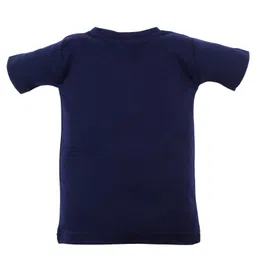 FFlirtygo Christmas Theme Cotton Half Sleeves Merry Christmas Printed T-Shirt - Navy image 3