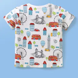 Babyoye 100% Cotton Knit With Eco Jiva Finish Half Sleeves Front Open Jhablas Animal Print Pack of 2 - Red & White image 3