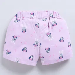 Biskid Cotton Knit Mickey & Friends Featuring Pack Of 2 Minnie Mouse Printed Shorts - Light Pink & Lavender image 4