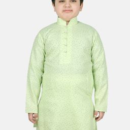 SG YUVRAJ Boys Floral Printed Mandarin Collar Cotton Silk Straight Kurta-picture-31