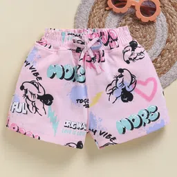 Biskid Cotton Knit Mickey & Friends Featuring Pack Of 2 Minnie Mouse Printed Shorts - Light Pink & Lavender image 5