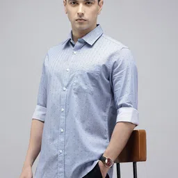 Van Heusen Pure Cotton Slim Fit Geometric Printed Casual Shirt-image-73