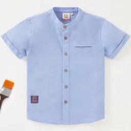 Ed-a-Mamma Kids Blue Cotton Regular Fit Shirt-image-15