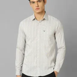Allen Solly Grey Slim Fit Checks Shirt-image-55