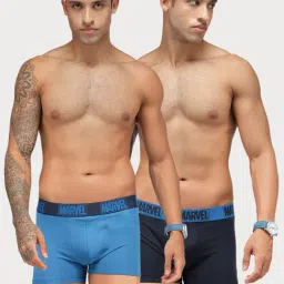 Zoiro Navy & Sky Driver Regular Fit Trunks - Pack Of 2-image-6
